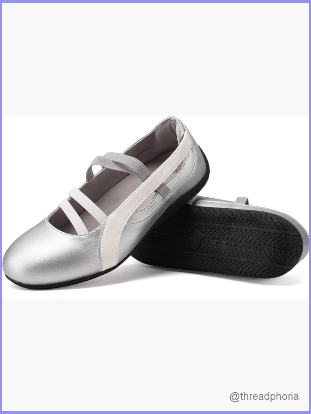 Mary Jane Sneakers for Women Elastic Strap Non Slip Ballet Flats Foam Insole